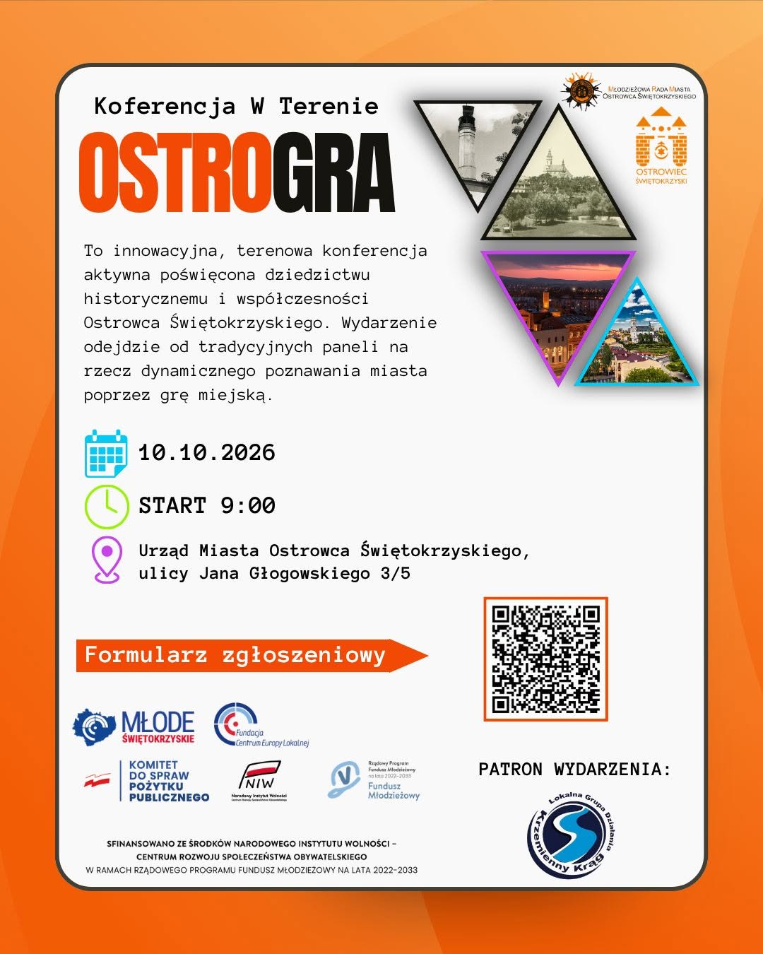 POSTER OSTROGRA &ndash; Outdoor Youth Conference in Ostrowiec Świętokrzyski