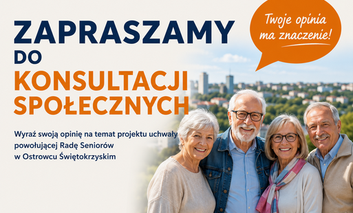 Mieszkańcy Ostrowca Świętokrzyskiego uczestniczą w konsultacjach społecznych dotyczących projektu statutu Rady Seniorów.